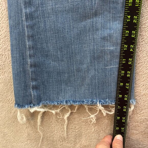 J. Crew Womens Jeans Size 4 City Fit Flare Frayed Hem Blue Denim Casual Y2K - Picture 6 of 16